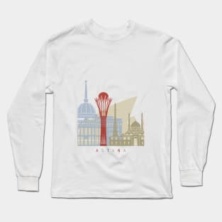 Astana skyline poster Long Sleeve T-Shirt